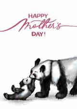 Cute Panda mom, Mother’s Day card for all the great mothers who put up with us created by Nattie Threads