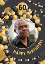 Personalised Birthday Photo Card created by Evie Garnett Designs - 60 balloons Birthday Personalised Photo Card 11868