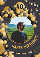 Personalised Birthday Photo Card created by Evie Garnett Designs - 40 male Birthday Personalised Photo Card 11871