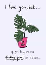 Funny valentine's or anniversary card for your plant-obsessed other half created by The Secret Sausage 