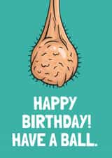 Rude Birthday Card - Have a Ball - Testicle created by Tishy Tashy