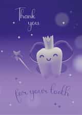 Cute card with a 3d tooth fairy - First tooth loss created by Alena Kazhkenova