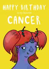 Cute Birthday Card - Cancer - June - July - Zodiac created by Charlotte Caswell