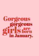 Classic Birthday Card - January - Gorgeous Girls created by @EmilySwallow