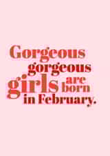 Classic Birthday Card - Gorgeous Girls - February Birthday created by @EmilySwallow