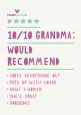 Fun review style card - Grandma Advisor created by HGH ILLUSTRATIONS