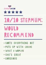 Fun review style card - Step Mum Advisor created by HGH ILLUSTRATIONS