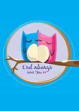 Owl always love you - cute valentines card created by Booby's Studio