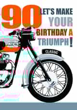 Classic Birthday Card - Motorbike - 90th created by RetroMotion Artwork