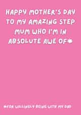 Funny In awe of step mum card - putting up with dad created by original fox designs