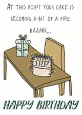 Funny Birthday Card for Oldie - Cake Candles - Fire Hazard created by Zoë Nash