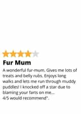 Funny Mother's day card - Fur Mum - star rating created by original fox designs