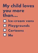 Thank you card for teacher, childminder, nanny- my kid loves you more than.. created by A Mother Place