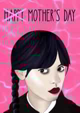 Wednesday Addams Inspired Mother’s Day Card - For Mum - TV and Netflix created by Lisa Wardle