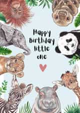 Cute Safari Animal Birthday Card for Kids created by Robyn's Portraits
