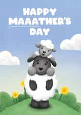 Cute Mother's Day Card for Mum - Welsh Mothers - Ma - Funny Illustrated Sheep created by Bev O'Connor || @oconnordesign