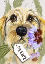 Cute Mother's Day Card - Scruffy terrier created by Jo Scott Art