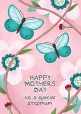 Stepmother Mother's Day Card - Special Stepmum - Beautiful Floral Butterflies created by Bev O'Connor || @oconnordesign