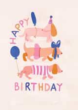 Happy Birthday! For the dog lovers, cute Dachshunds to celebrate your birthday! created by Michelle Manolov