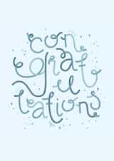 Cute congratulations card for friends & family in blue created by Aelia