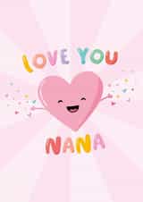Cute Mother's Day Card - Love You Nana - Heart created by Macie Dot Doodles