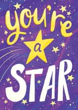 Cute Congratulations Card for a Special One - Bold and Vibrant - You're a Star created by Lucy Rogers