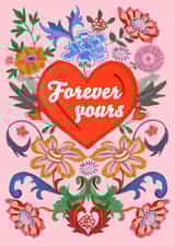 Forever yours valentines card created by Emma Mattinson Design Studio