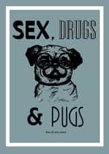 Funny Birthday/Anniversary Card For Significant Other/Friend - Dog Lover - Pugs created by CP Sketches