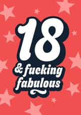 Funny 18 and fucking fabulous eighteen birthday card created by Blush & Blossom 