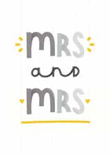 Cute Wedding Card - Mrs and Mrs - LGBTQ+ created by Joanne Hawker