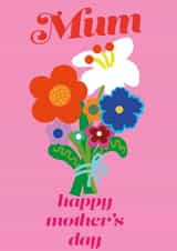 Mother’s Day - wonderful Mum - bunch of flowers created by Heather Morgan Illustration