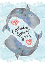 Cute Whale Valentines Day Card created by Doodling Bee