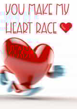 Cute Anniversary or Valentines card for your significant other. Heart Racing. created by Laughable Letters