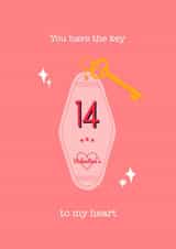 Pretty valentine's card - key to my heart created by Rhiannon Young