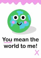 Cote and kawaii card to show your love - you mean the world to me! created by Little Pig Jewellery Design