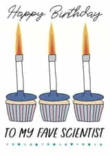 Clever birthday card for your fave scientist - Bunsen burner - scientist created by Zoë Nash