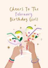 'Cheers To The February Birthday Girl' - Cute Birthday Card For Her created by Studio Mads