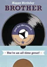 Classic birthday card for your brother - vinyl records created by 0nly Me!