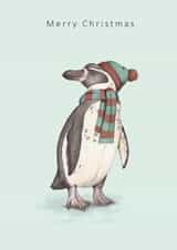 Cute watercolour penguin Christmas card created by Dani Williams