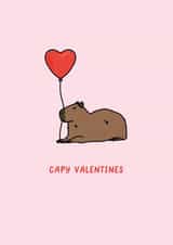 Cute Capy Valentine's Day Card For Capybara Lovers created by designsbyleyla