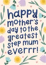 Cute mothers day card - greatest stepmum ever created by katie illustrated