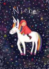Cute Birthday Card - Niece - Unicorn created by Love Lucy Illustration