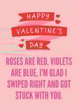 Funny Valentines Day card for couple that met on a dating webiste. created by My Touch