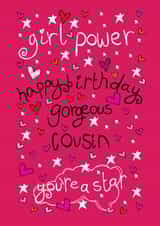 Cute Birthday Card - Gorgeous Girl Power - Cousin created by Paperlicious