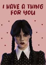 Wednesday Addams Love Card created by Rock & Rose Creative