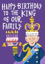 Funny Birthday Card - King Of Our Family - For Dad created by @AimeeStevens.Design