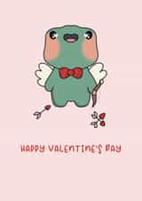 Happy Valentine’s Day Card | Adorable Frog Valentine’s Day card created by Natasha Ellis