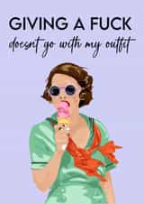 Funny birthday card - Doesn’t go with my outfit created by Art by rowley