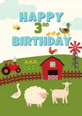 Cute Birthday Card - 3rd - Kids - Farmyard created by Dara, Ceramic Scripture