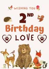 2nd Birthday Love - Cute Forest Animals created by Dara, Ceramic Scripture